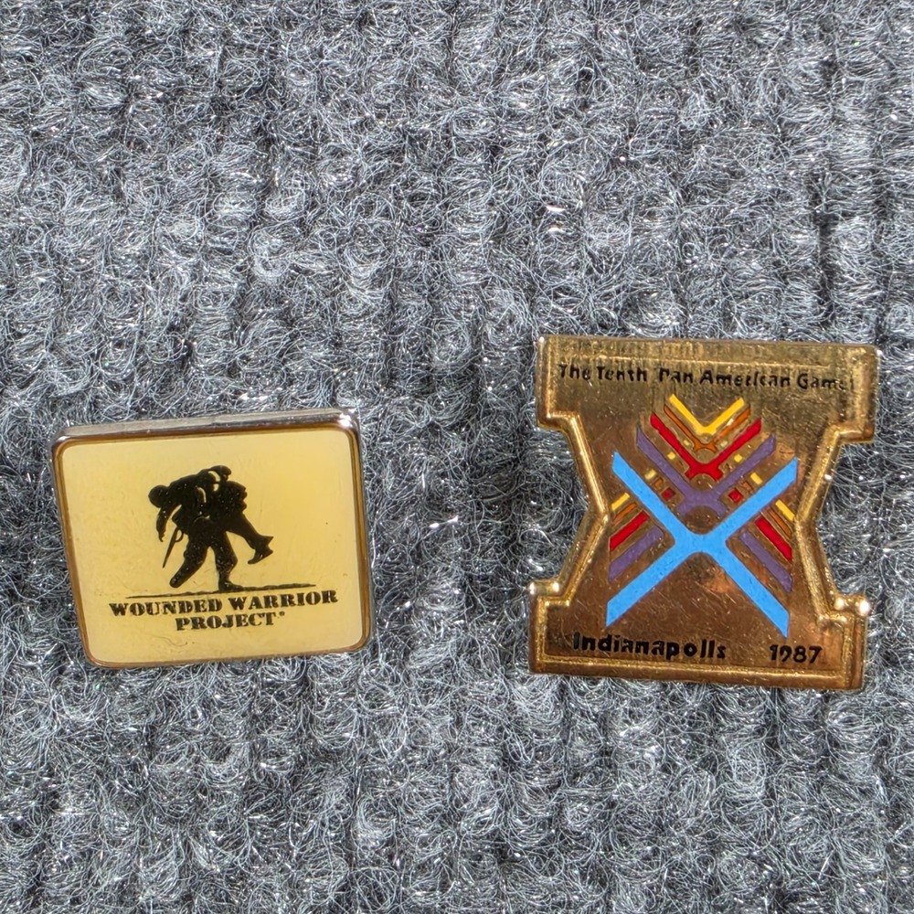 Vintage 1987 Pan American Games Indianapolis & Wounded Warrior Project Pins Lot